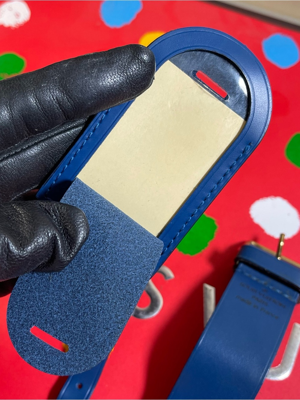 Louis Vuitton Blue Luggage Tag & Poignet w/Free Non LV Clasp. Gold Hardware - Picture 6 of 16